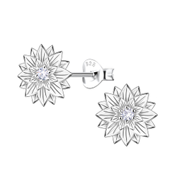 Wholesale Sterling Silver Flower Ear Studs - JD22642
