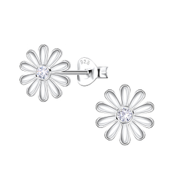 Wholesale Sterling Silver Flower Ear Studs - JD22645
