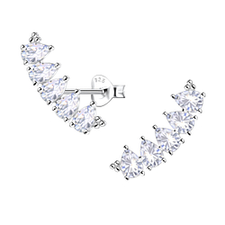 Wholesale Sterling Silver Geometric Curved Ear Studs  - JD22438