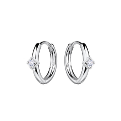 Wholesale 11mm Sterling Silver Square Huggie Earrings - JD22713