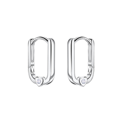 Wholesale 10mm Sterling Silver Heart Huggie Earrings - JD22729