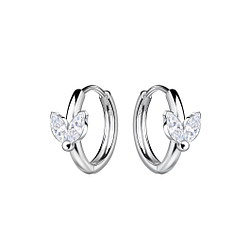 Wholesale 11mm Sterling Silver Geometric Huggie Earrings - JD22400