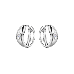 Wholesale 12mm Sterling Silver Geometric Huggie Earrings - JD22452