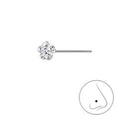 Wholesale Sterling Silver Flower Nose Stud  - JD22396