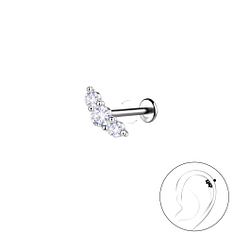 Wholesale Sterling Silver Geometric with Titanium Labret - JD22751