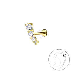 Wholesale Sterling Silver Geometric with Titanium Labret - JD23026