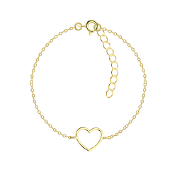 Wholesale Sterling Silver Heart Bracelet - JD21854