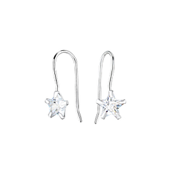 Wholesale 6mm Star Cubic Zirconia Sterling Silver Earrings - JD22855