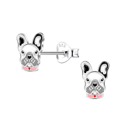 Wholesale Sterling Silver French Bulldog Ear Studs - JD22163