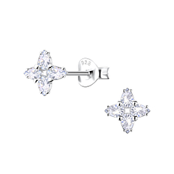 Wholesale Sterling Silver Flower Ear Studs - JD22906