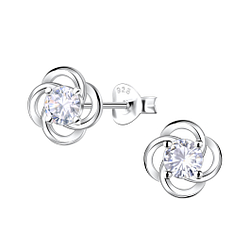 Wholesale Sterling Silver Flower Ear Studs - JD22913