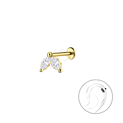 Wholesale Sterling Silver Geometric with Titanium Labret - JD23004