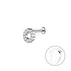 Wholesale Sterling Silver Round with Titanium Labret - JD22857