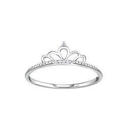 Wholesale Sterling Silver Crown Ring - JD22882 Wholesale Sterling Silver Crown Ring - JD22882