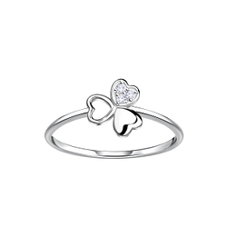 Wholesale Sterling Silver Shamrock Heart Ring - JD22884