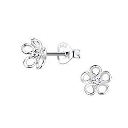 Wholesale Sterling Silver Flower Ear Studs - JD23194
