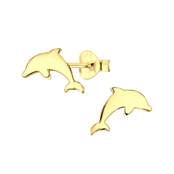 Wholesale Sterling Silver Dolphin Ear Studs - JD22061