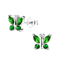 Wholesale Sterling Silver Butterfly Ear Studs - JD23195