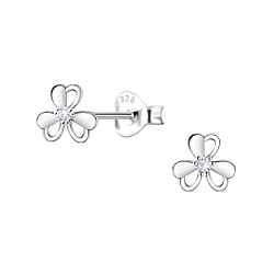 Wholesale Sterling Silver Flower Ear Studs - JD22691