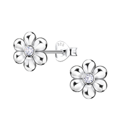Wholesale Sterling Silver Flower Ear Studs - JD22643