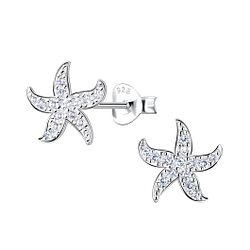 Wholesale Sterling Silver Starfish Ear Studs - JD23264
