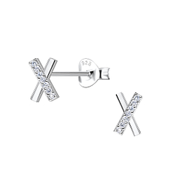 Wholesale Sterling Silver Cross Ear Studs - JD22406