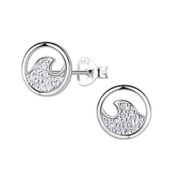 Wholesale Sterling Silver Wave Ear Studs - JD23268