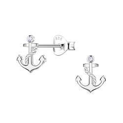 Wholesale Sterling Silver Anchor Ear Studs - JD23272