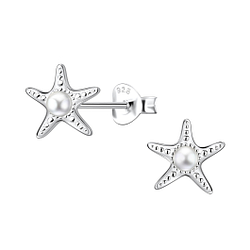 Wholesale Sterling Silver Starfish Ear Studs - JD23275