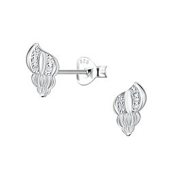 Wholesale Sterling Silver Shell Ear Studs - JD23281