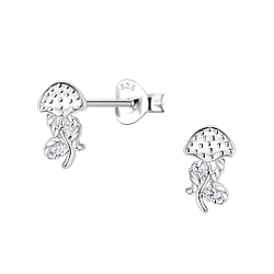 Wholesale Sterling Silver Jellyfish Ear Studs  - JD23284
