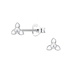 Wholesale Sterling Silver Flower Ear Studs - JD23286