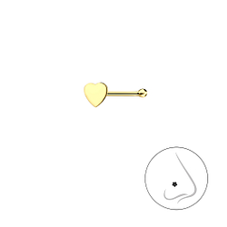 Wholesale Sterling Silver Heart Nose Stud With Ball - JD23219