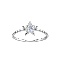Wholesale Sterling Silver Star Ring - JD23328