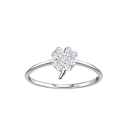 Wholesale Sterling Silver Clover Ring - JD22885 Wholesale Sterling Silver Clover Ring - JD22885