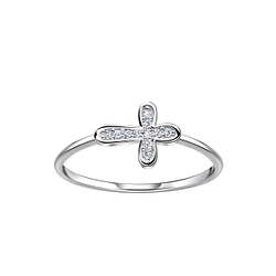 Wholesale Sterling Silver Cross Ring - JD22886