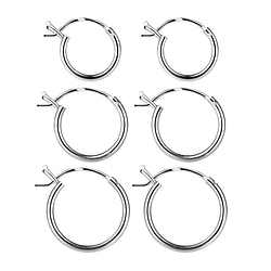 Wholesale 10mm, 12mm and 14mm Sterling Silver French Lock Ear Hoops Set - JD22352