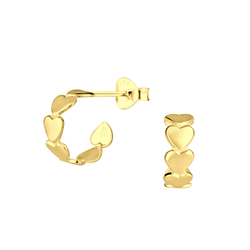 Wholesale Sterling Silver Heart Half Hoop Ear Studs - JD23323