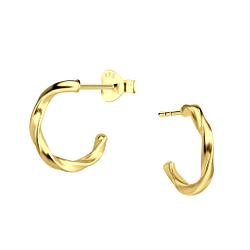Wholesale Sterling Silver Twisted Half Hoop Ear Studs - JD23137