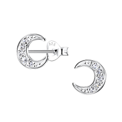 Wholesale Sterling Silver Moon Ear Studs - JD23348