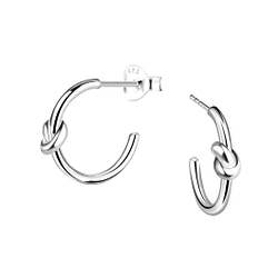 Wholesale Sterling Silver Knot Half Hoop Ear Studs  - JD22903