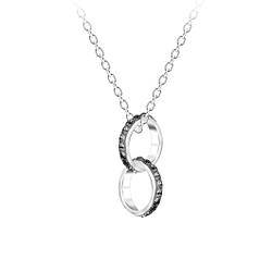 Wholesale Sterling Silver Circle Crystal Necklace - JD22260