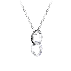 Wholesale Sterling Silver Circle Crystal Necklace - JD22259