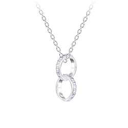 Wholesale Sterling Silver Circle Crystal Necklace - JD22260
