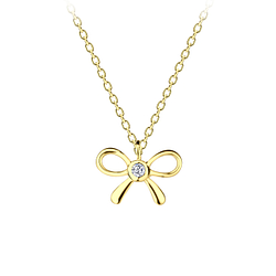 Wholesale Sterling Silver Bow Necklace - JD21595