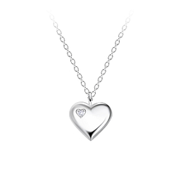 Wholesale Sterling Silver Heart Necklace - JD23193