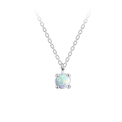 Wholesale 4mm Opal Sterling Silver Necklace - JD23133