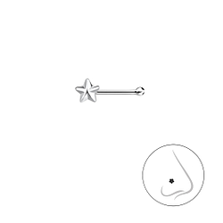 Wholesale Sterling Silver Star Nose Stud With Ball - JD22525