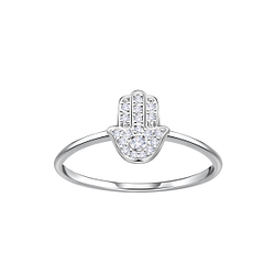 Wholesale Sterling Silver Hamsa Ring - JD23043