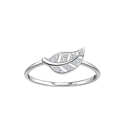Wholesale Sterling Silver Leaf Ring - JD23054 Wholesale Sterling Silver Leaf Ring - JD23054